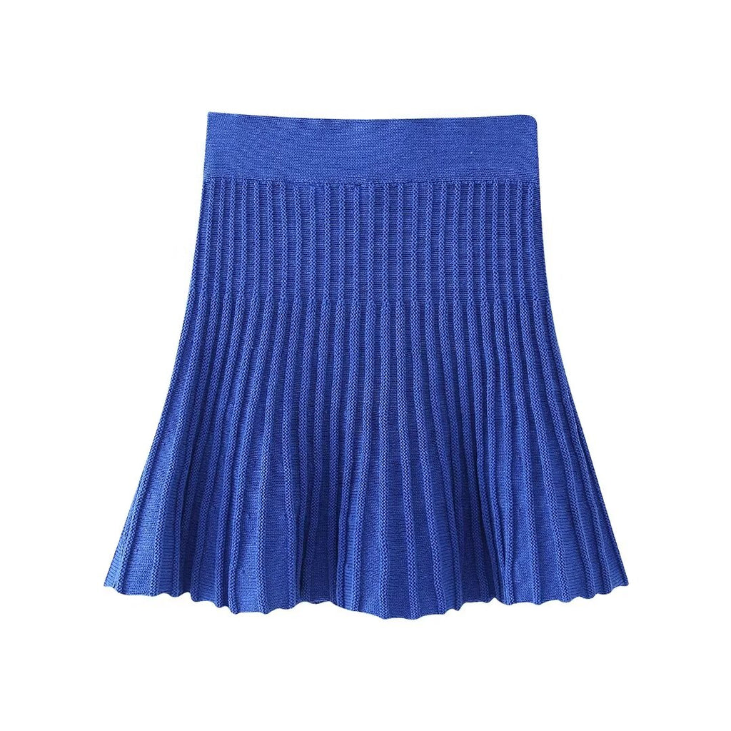 Women's Knit Pleated V-Neck Two-Piece Dress Set