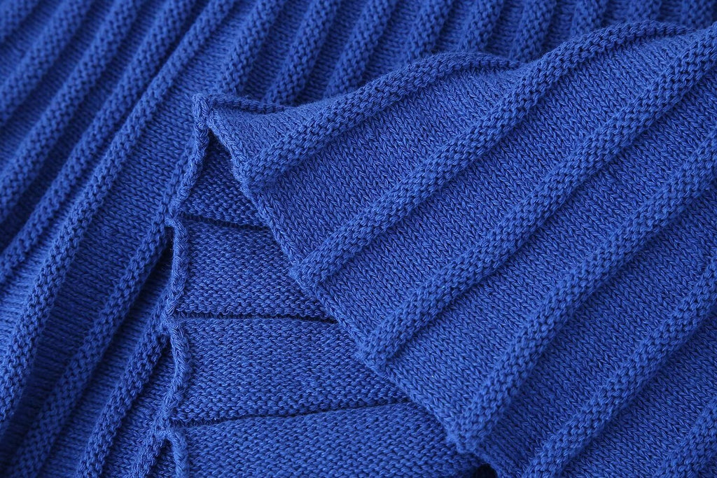 Women's Knit Pleated V-Neck Two-Piece Dress Set
