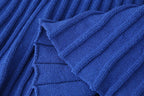Women's Knit Pleated V-Neck Two-Piece Dress Set