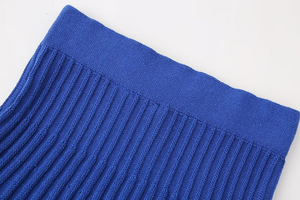 Women's Knit Pleated V-Neck Two-Piece Dress Set