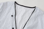 Women's Casual Set Striped Kimono Shirt Straight Leg Pants