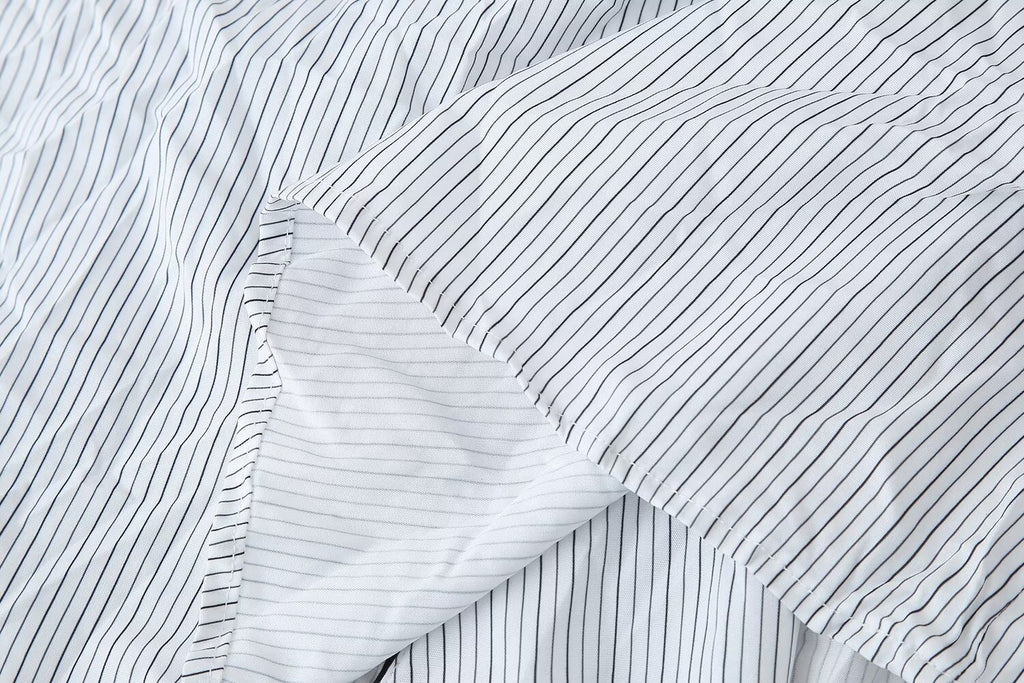 Women's Casual Set Striped Kimono Shirt Straight Leg Pants