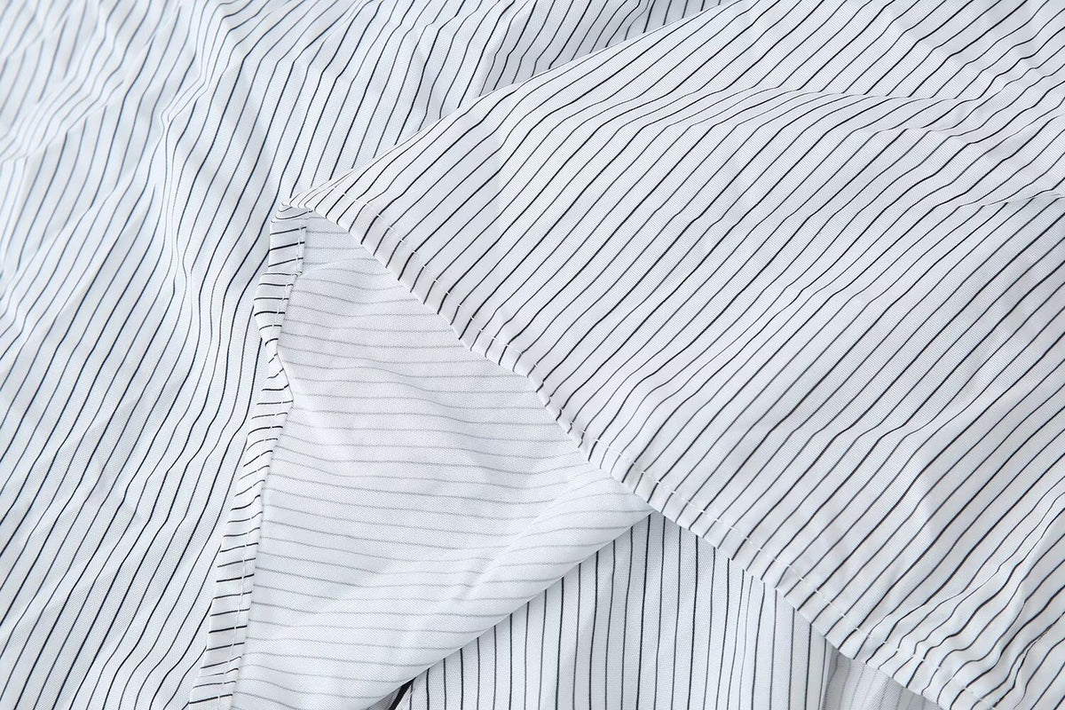 Women's Casual Set Striped Kimono Shirt Straight Leg Pants