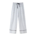 Women's Casual Set Striped Kimono Shirt Straight Leg Pants