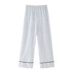 Women's Casual Set Striped Kimono Shirt Straight Leg Pants