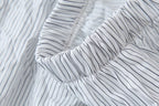 Women's Casual Set Striped Kimono Shirt Straight Leg Pants