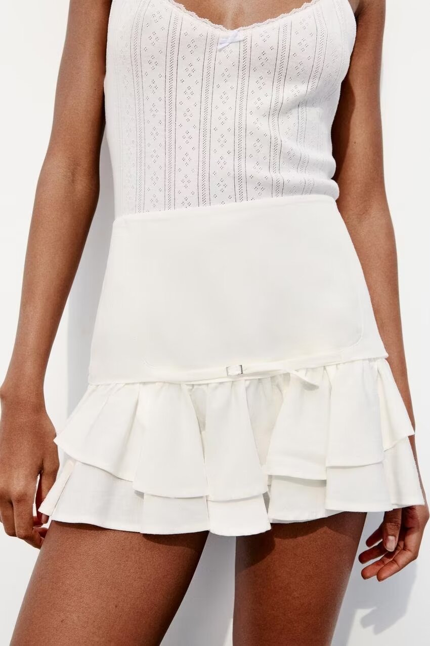 Summer Stylish Simple Laminated Mini Skirt