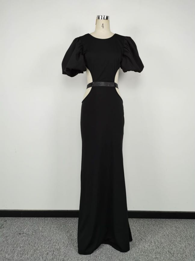 Sheath Sexy Maxi Dress Puff Sleeve Banquet Evening Dress