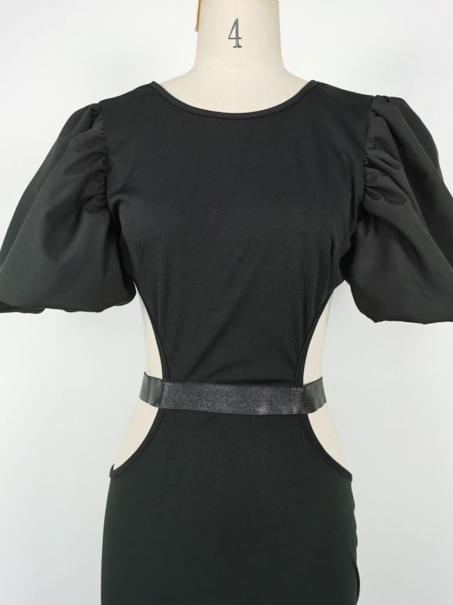 Sheath Sexy Maxi Dress Puff Sleeve Banquet Evening Dress