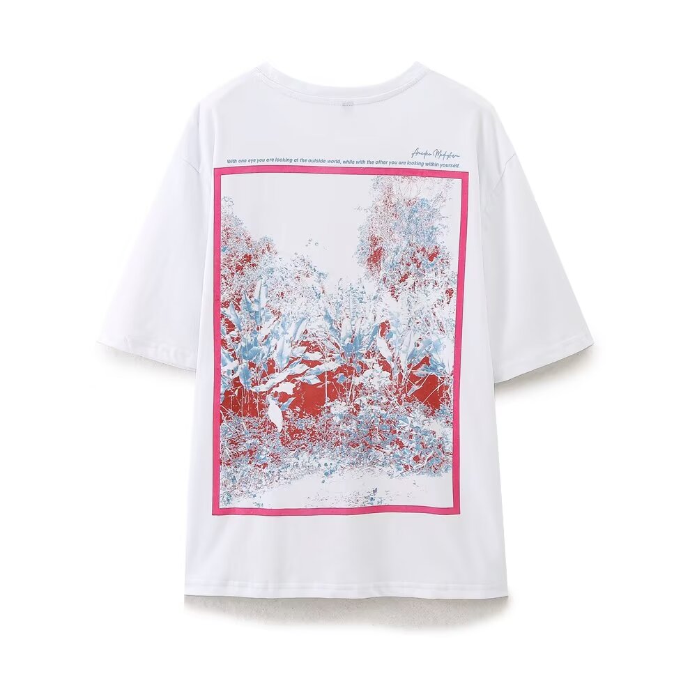 Women's Spring Summer Color Printed Casual Short Sleeve