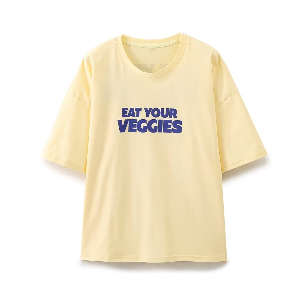 Women's Casual Round Neck Short Sleeves Printed T Shirt