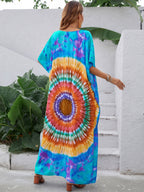Women's Printed V-Neck Maxi Dress
