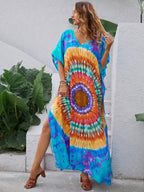 Women's Printed V-Neck Maxi Dress