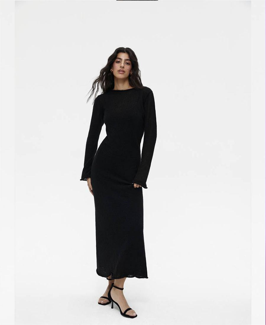 Knitted Cutout Dress Vest Set Soft Knitted Blouse Vacation