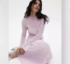 Knitted Cutout Dress Vest Set Soft Knitted Blouse Vacation