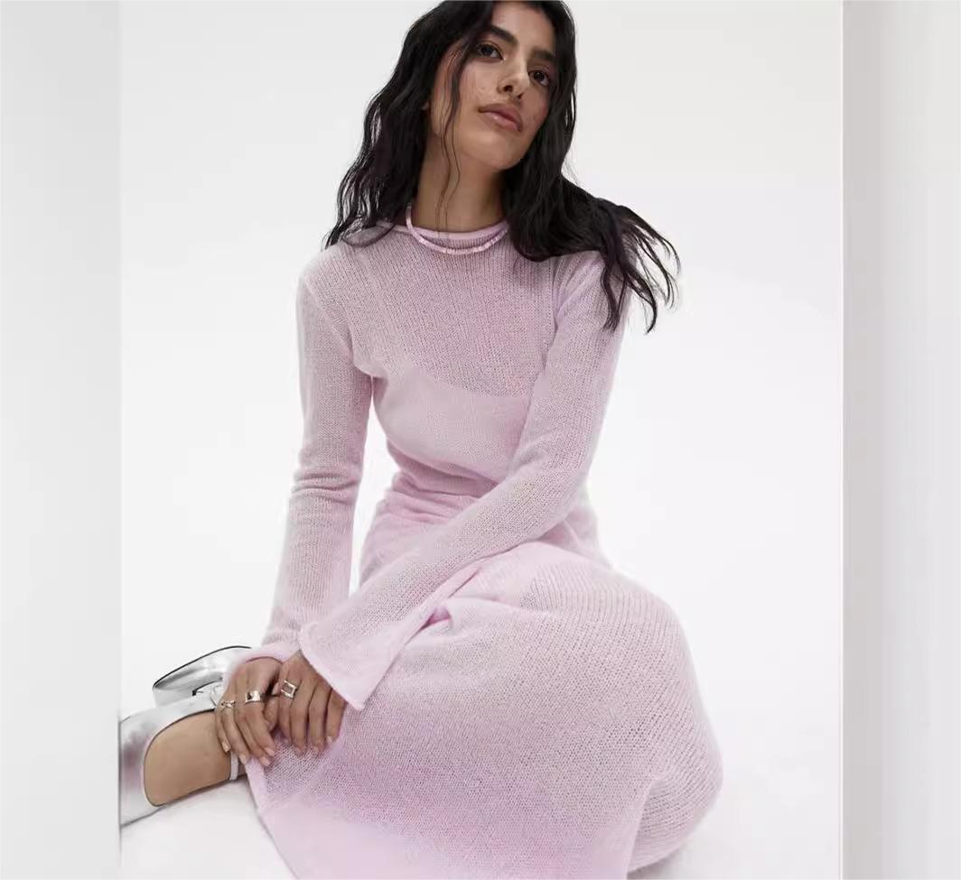 Knitted Cutout Dress Vest Set Soft Knitted Blouse Vacation