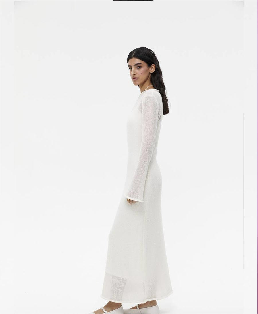 Knitted Cutout Dress Vest Set Soft Knitted Blouse Vacation