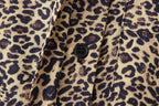 Women's Summer Animal Pattern Printed Poplin Shirt Shorts Suit