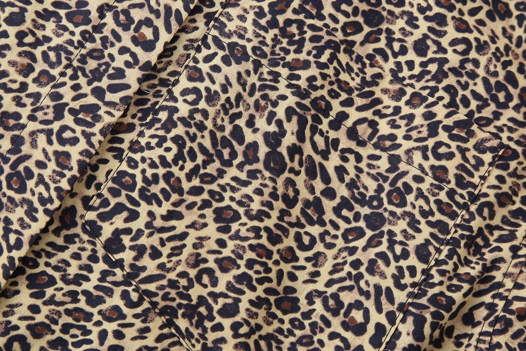 Women's Summer Animal Pattern Printed Poplin Shirt Shorts Suit