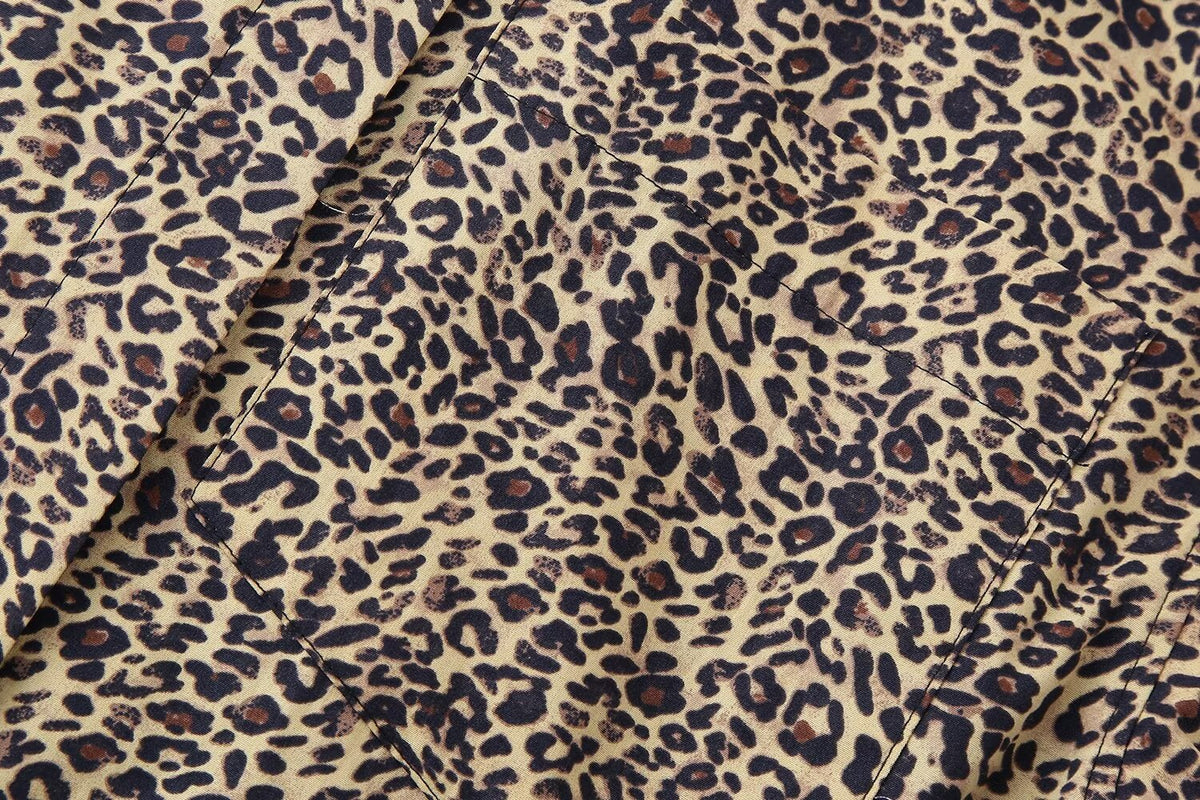 Women's Summer Animal Pattern Printed Poplin Shirt Shorts Suit