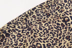 Women's Summer Animal Pattern Printed Poplin Shirt Shorts Suit