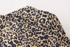 Women's Summer Animal Pattern Printed Poplin Shirt Shorts Suit