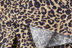 Women's Summer Animal Pattern Printed Poplin Shirt Shorts Suit