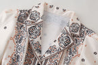 Puff-Sleeve-Print Dress