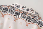 Puff-Sleeve-Print Dress