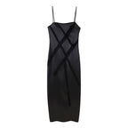 Floral Satin-Texture Midi Dress