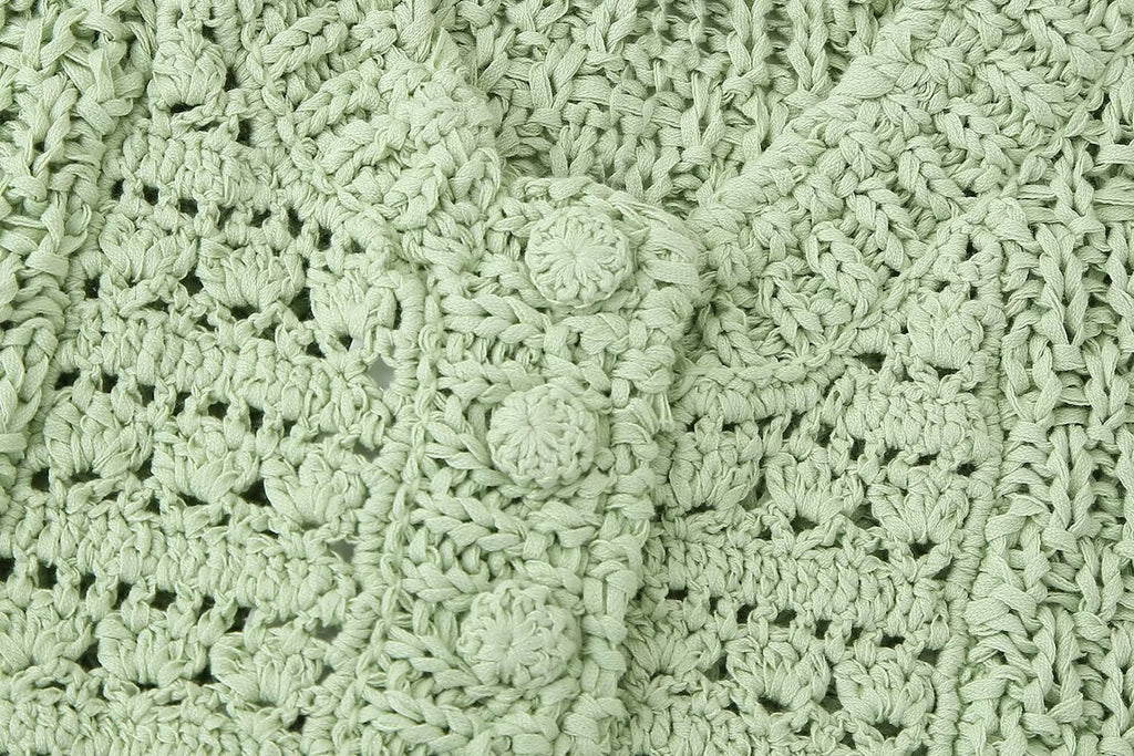 Women’s Green V Neck Button Cutout Knit Top