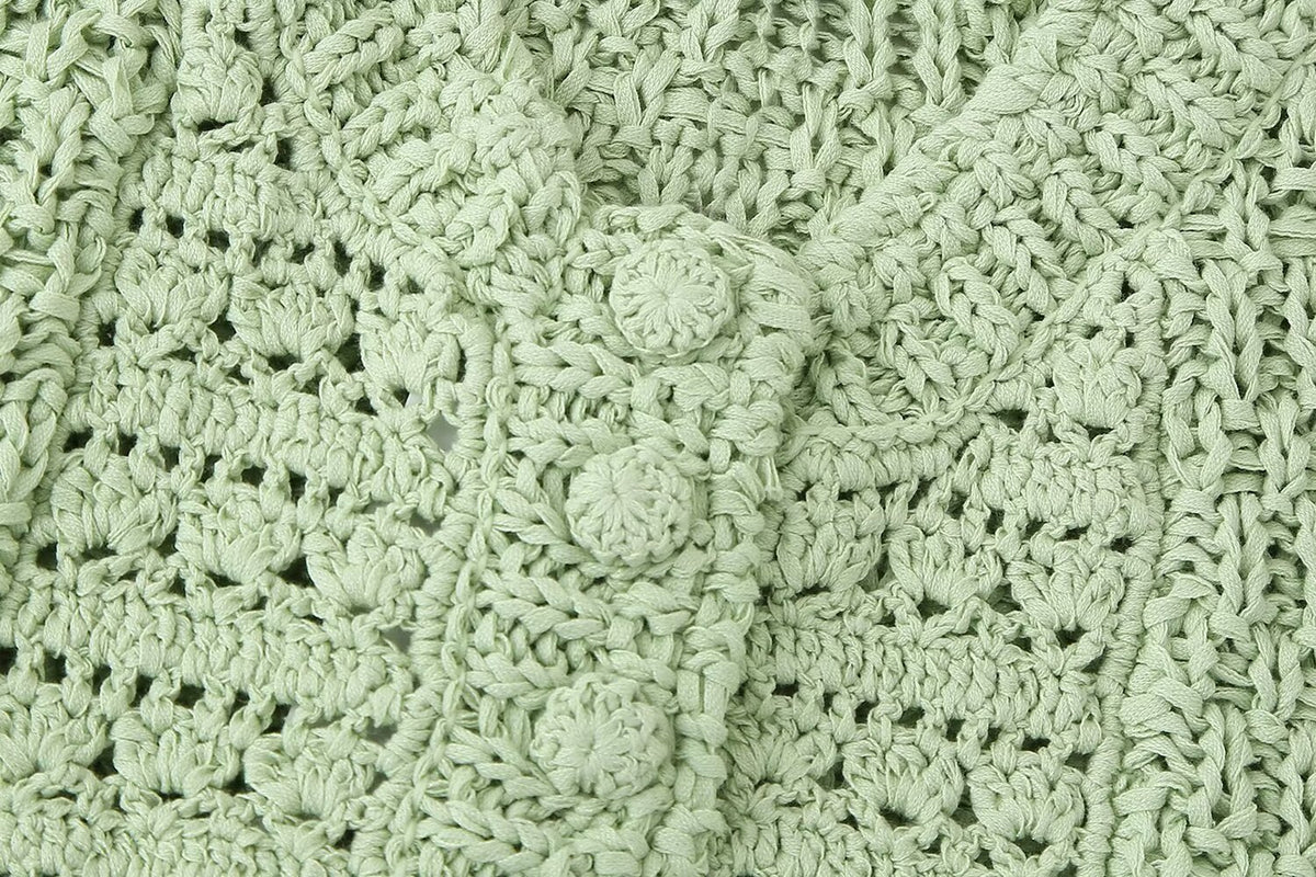 Women’s Green V Neck Button Cutout Knit Top