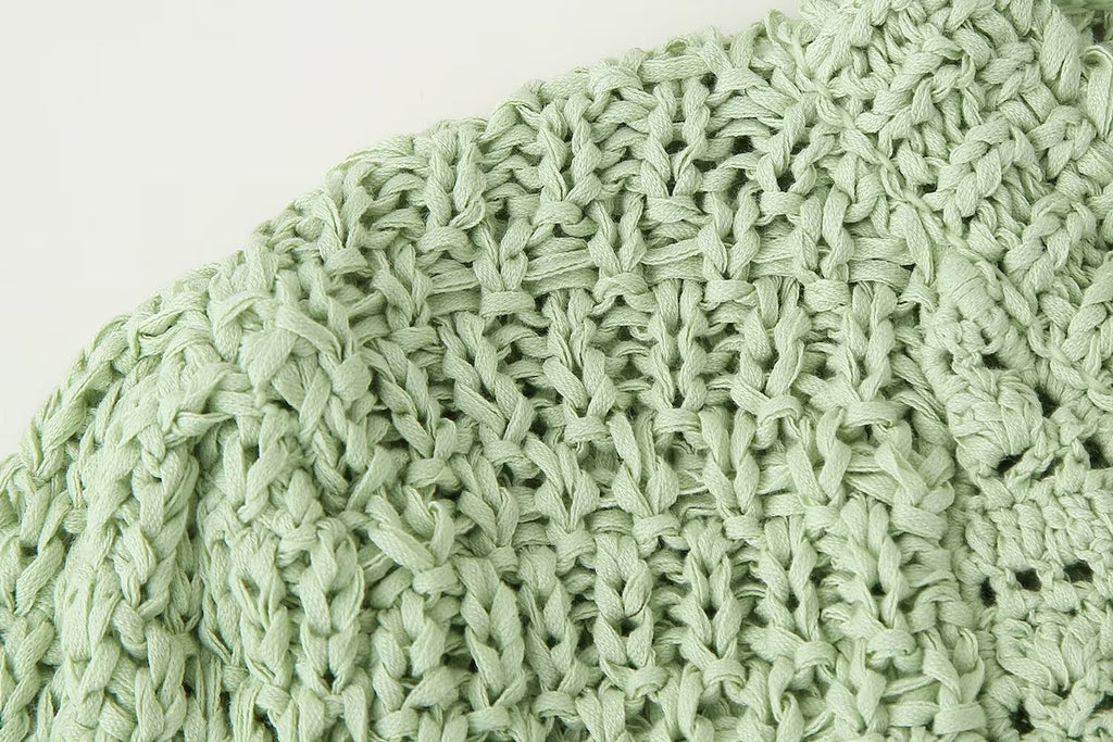 Women’s Green V Neck Button Cutout Knit Top