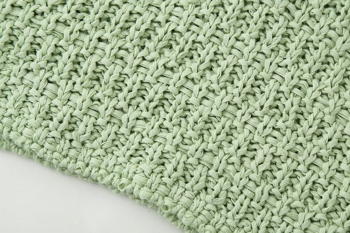 Women’s Green V Neck Button Cutout Knit Top
