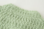 Women’s Green V Neck Button Cutout Knit Top