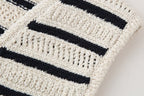 Women's Striped V-Neck Knitted Vest Top