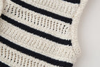 Women's Striped V-Neck Knitted Vest Top