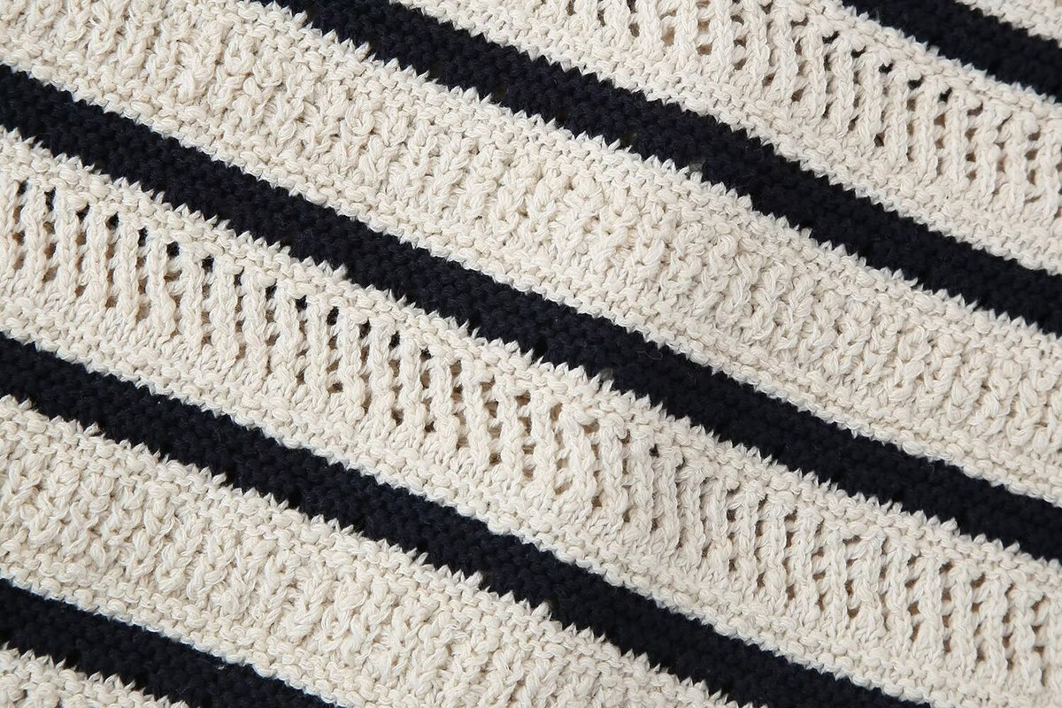 Women's Striped V-Neck Knitted Vest Top