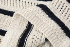 Women's Striped V-Neck Knitted Vest Top