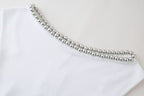 Women’s White Beaded Sleeveless Statement Top
