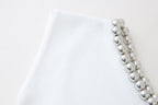 Women’s White Beaded Sleeveless Statement Top