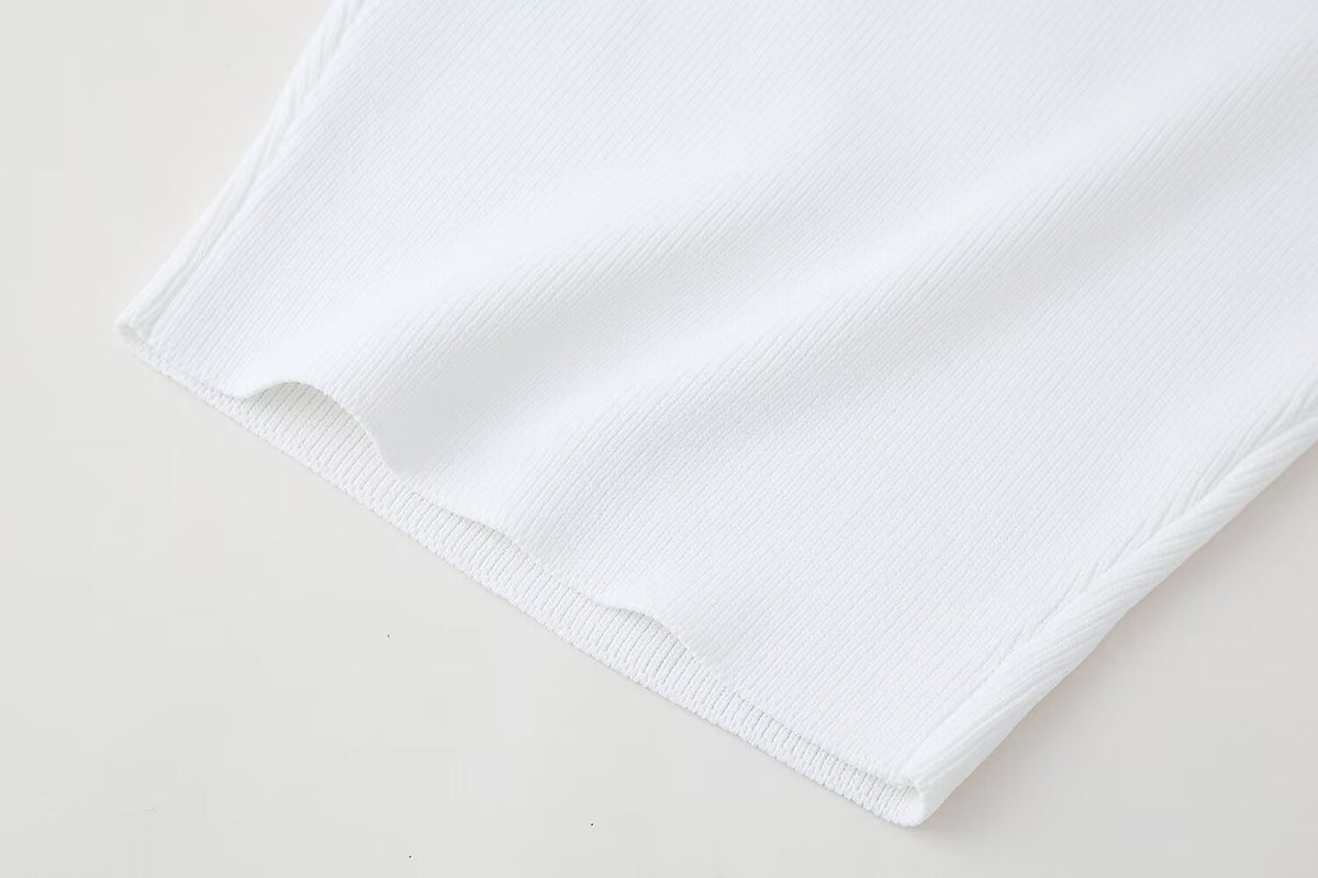 Women’s White Beaded Sleeveless Statement Top