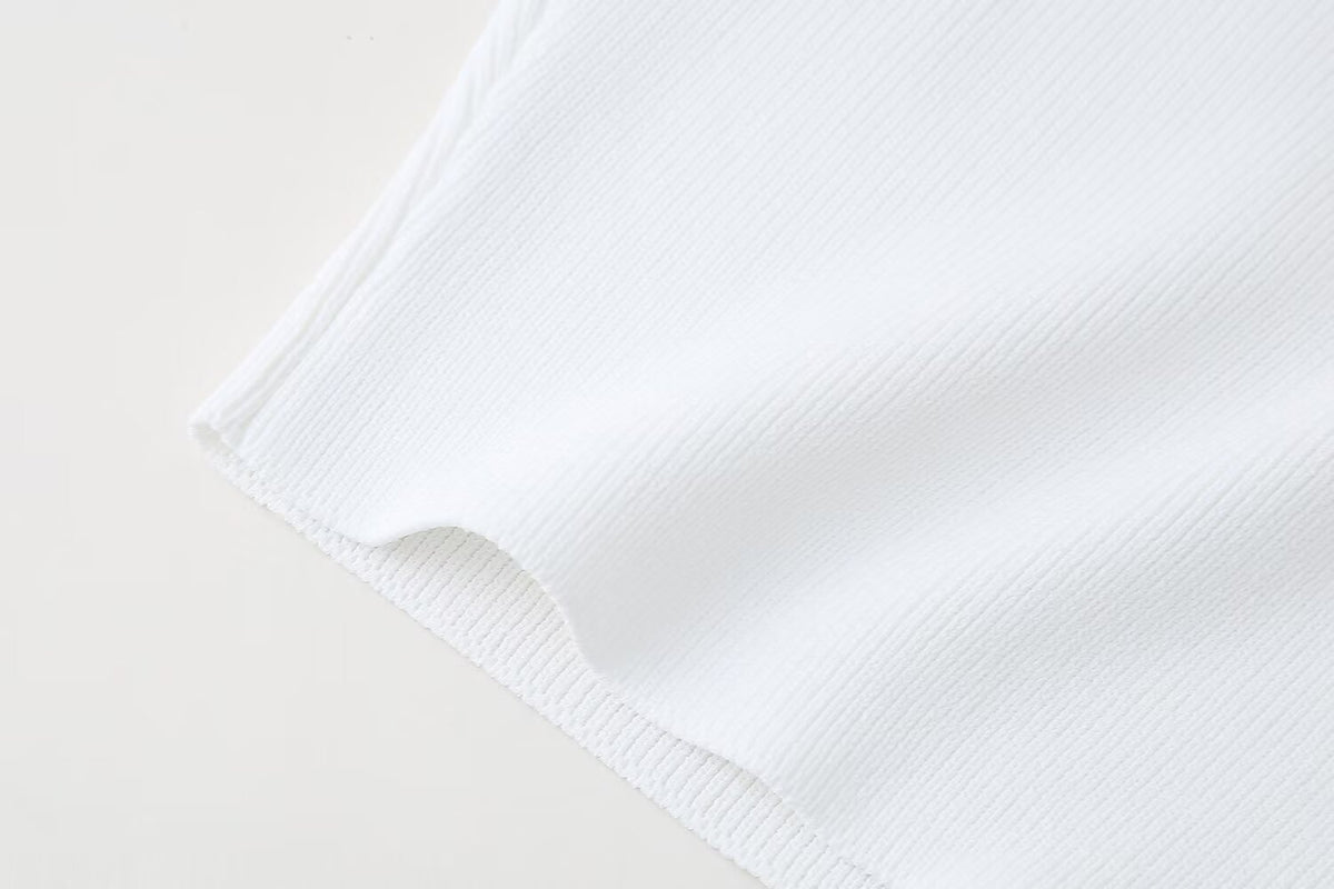 Women’s White Beaded Sleeveless Statement Top