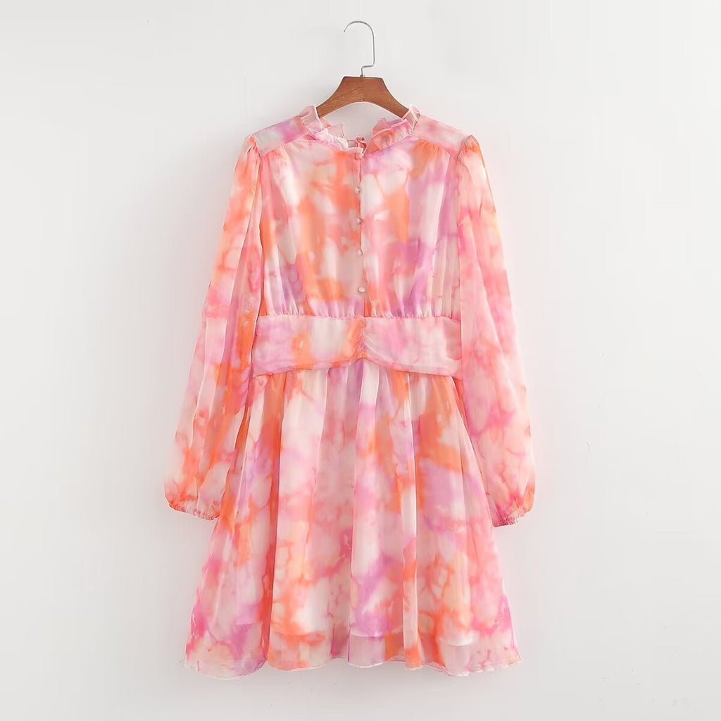Women's Retro Long Sleeve A Line Dress