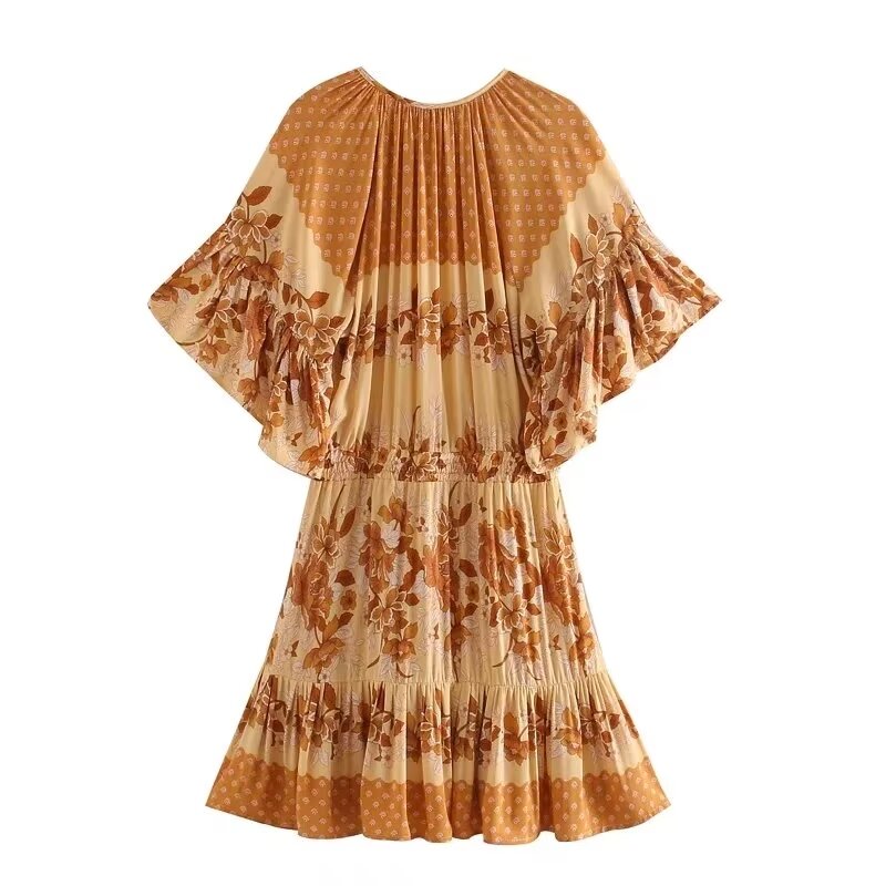 Women's Spring Casual Positioning Rayon Embroidered Dress