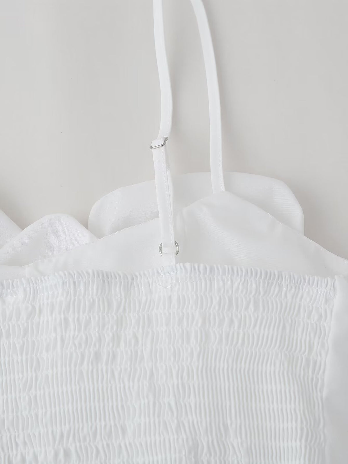 French Design Embossed Floral Strap Top