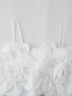 French Design Embossed Floral Strap Top