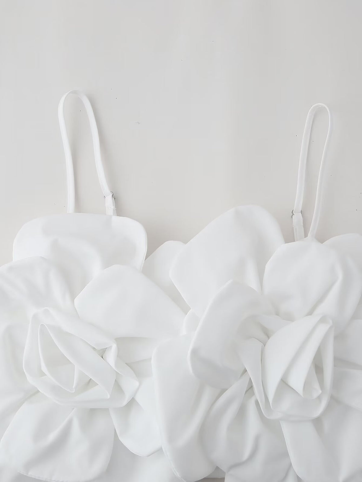 French Design Embossed Floral Strap Top