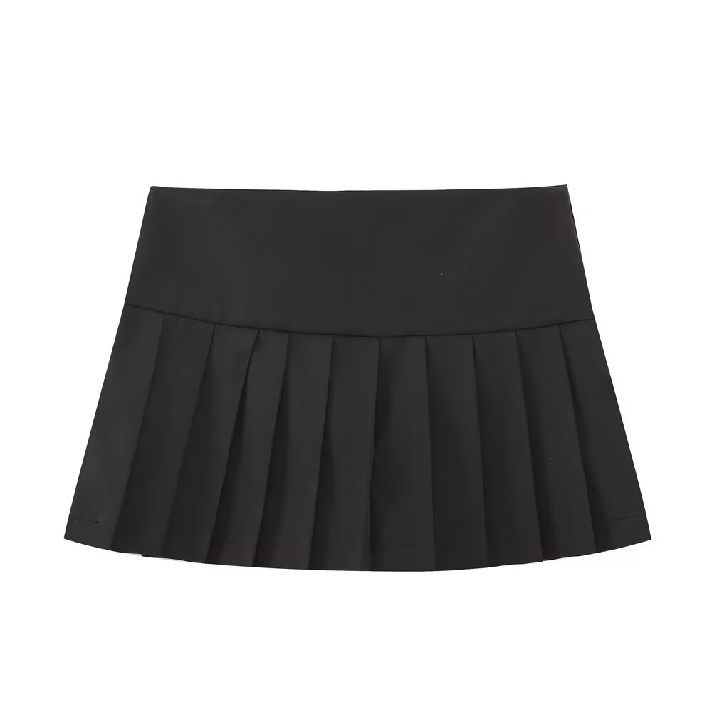 Myst Za Summer Casual High Waist Solid Color Wide Skirt