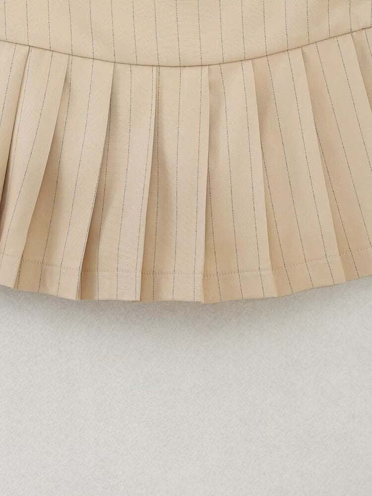 Myst Za Summer Casual High Waist Solid Color Wide Skirt